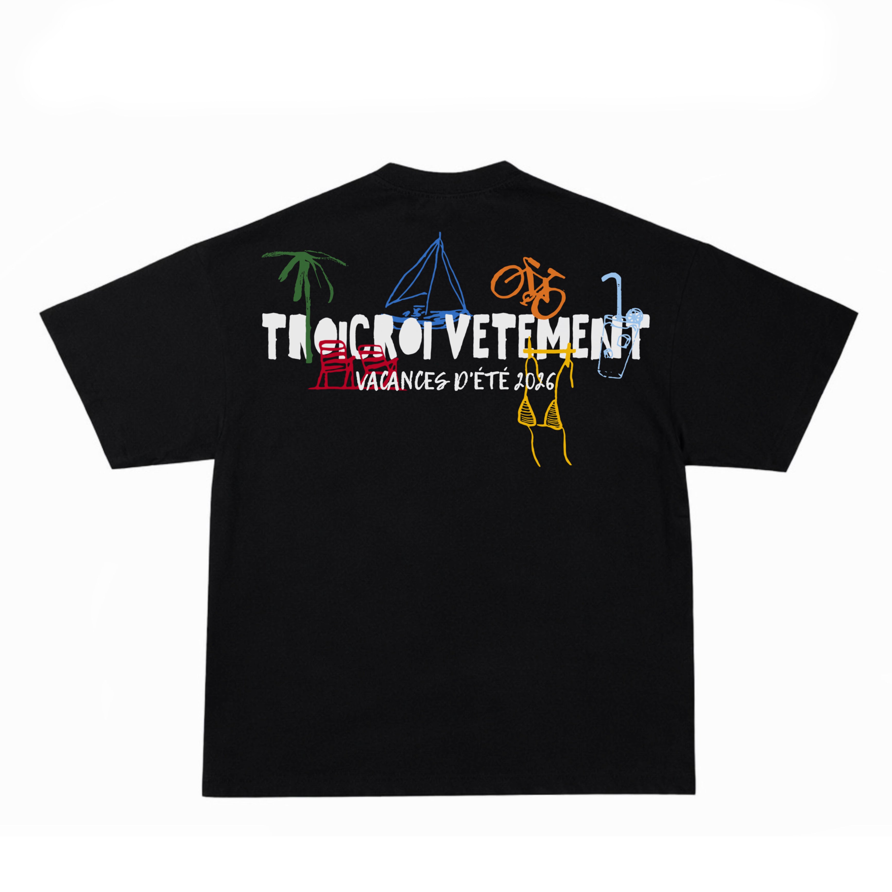 T-Shirt Vacances d’Été Noir